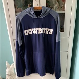 Fanatics sz L Cowboys Navy Blue Hoodie euc lighter weight